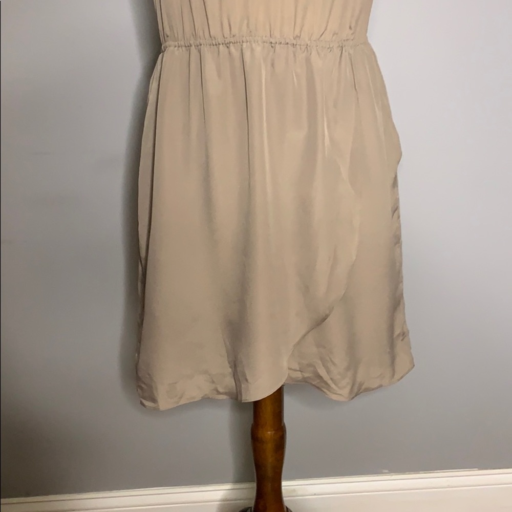 NWT BCBG Tan & Lime Green Mini Cut Out Dress Large - Picture 2 of 16